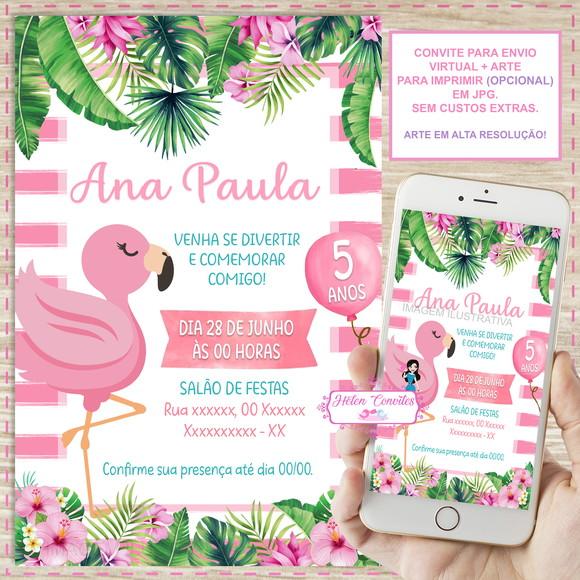 Convite Digital Flamingo