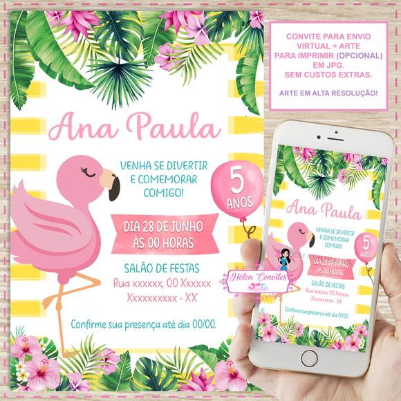 Convite Digital Flamingo