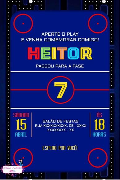 Convite Digital Vídeo Game | Convite Virtual Gamer