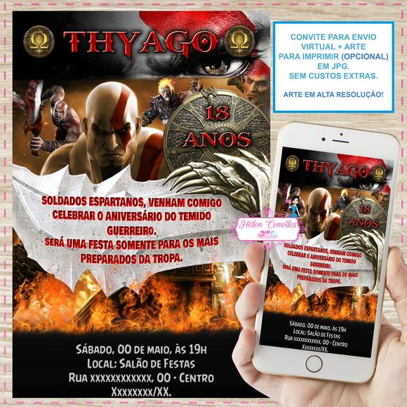 Convite Digital God Of War