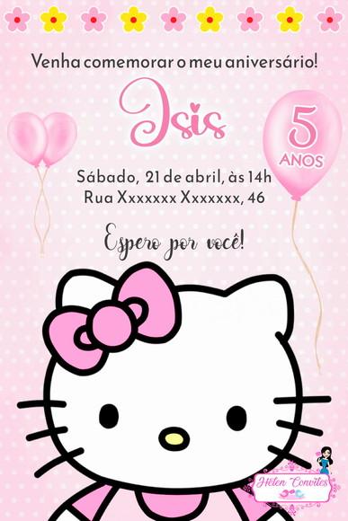 Convite Digital Hello Kitty