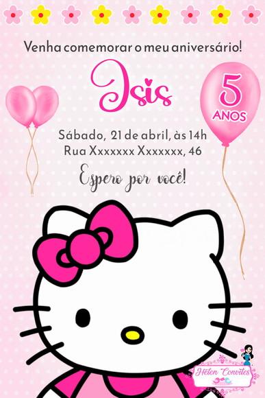 Convite Digital Hello Kitty