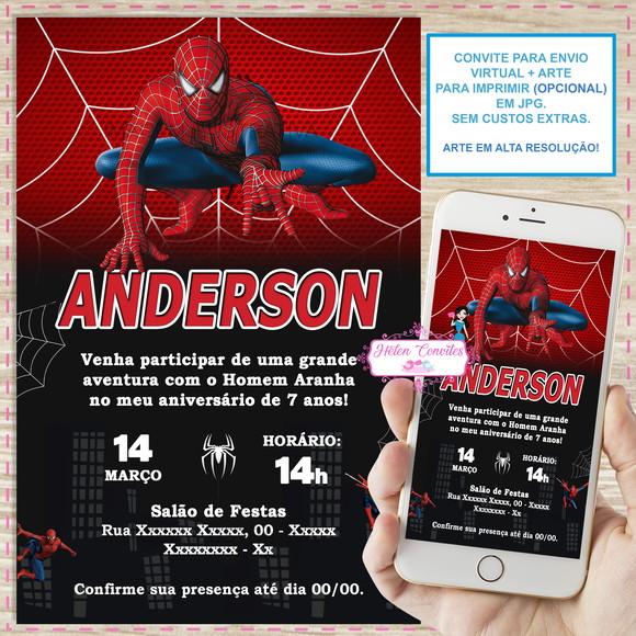 Convite Digital Homem Aranha