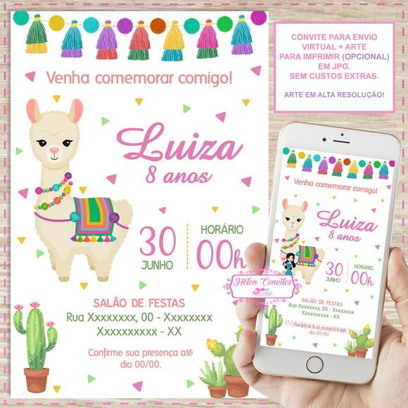 Convite Digital Lhama