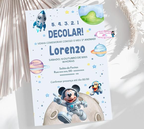 Convite Digital Mickey Astronauta