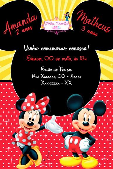 Convite Digital Mickey e Minnie Duplo