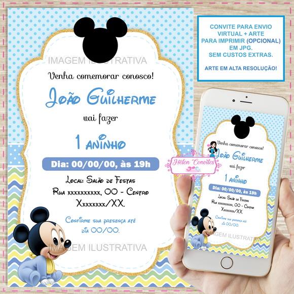 Convite Digital Mickey Baby
