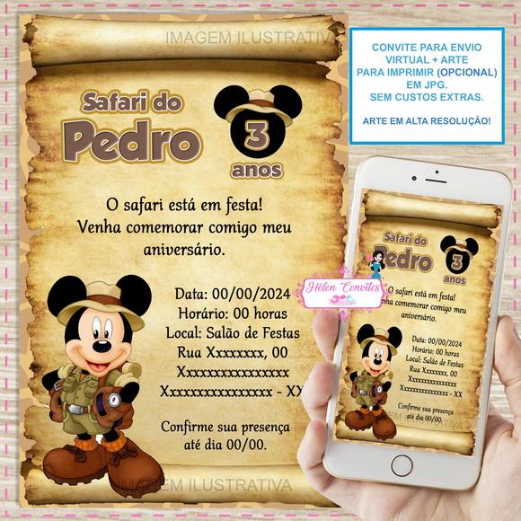 Convite Digital Mickey Safari