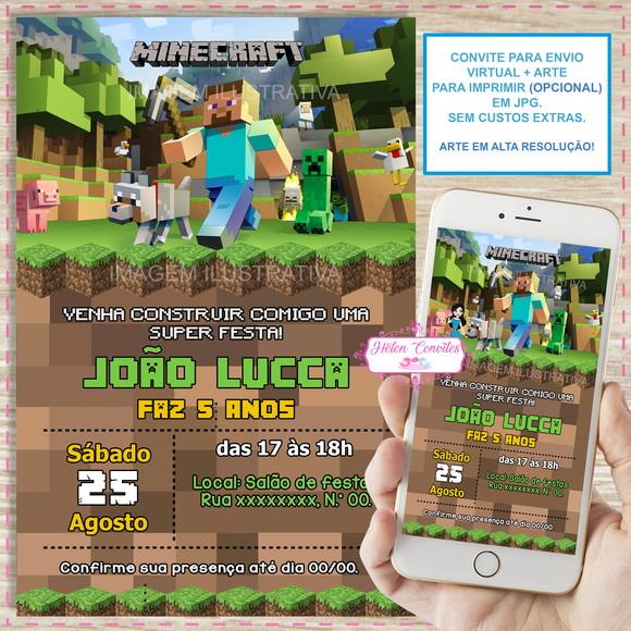 Convite Digital Minecraft