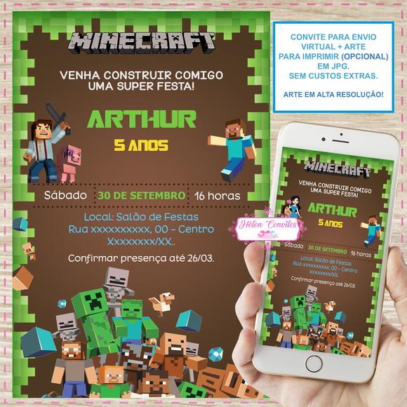 Convite Digital Minecraft