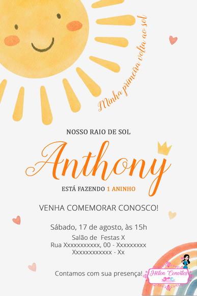 Convite Digital Minha Primeira Volta ao Sol