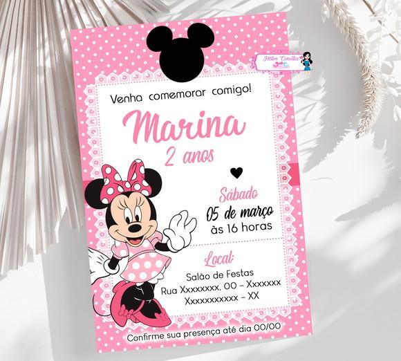 Convite Digital Minnie Rosa