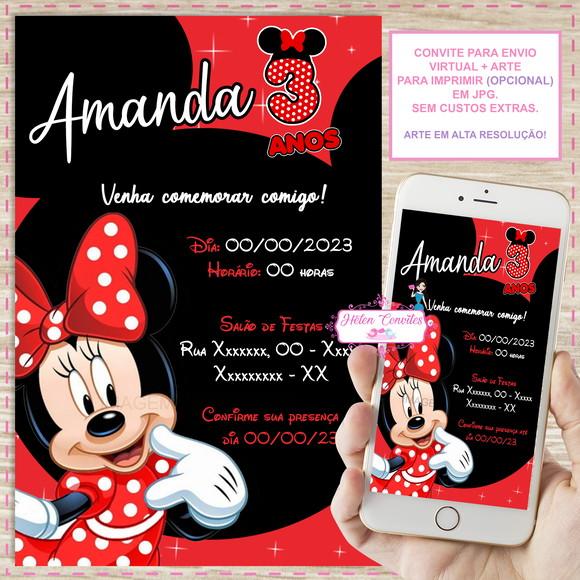 Convite Digital Minnie Vermelha