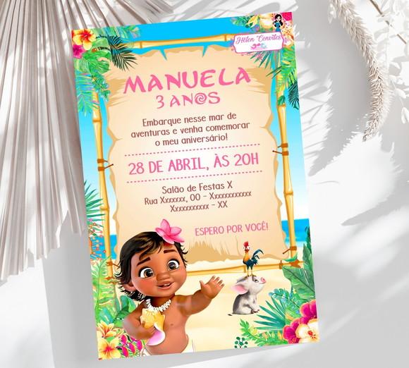Convite Digital Moana Baby