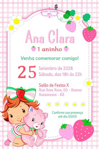 Convite Digital Moranguinho Baby