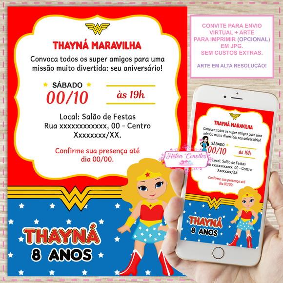 Convite Digital Mulher Maravilha