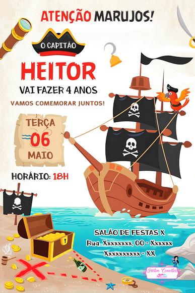 Convite Digital Navio Pirata