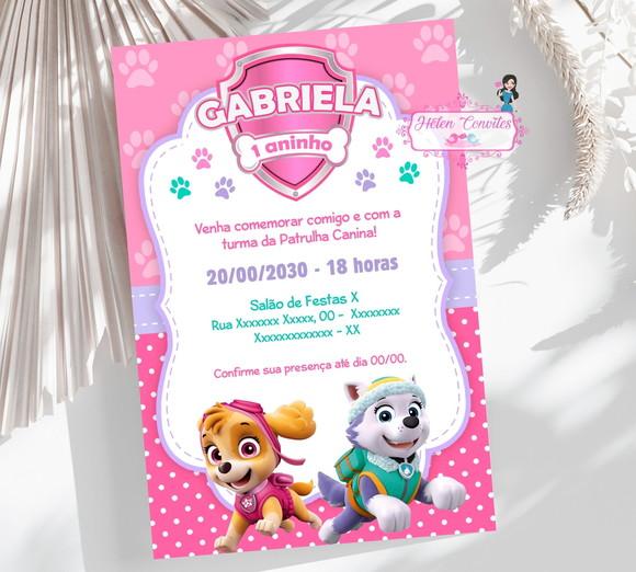 Convite Digital Patrulha Canina - Skye e Everest