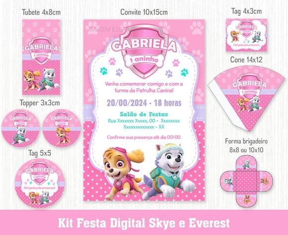 Convite Digital Patrulha Canina - Skye e Everest