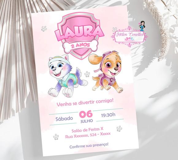 Convite Digital Patrulha Canina - Skye e Everest