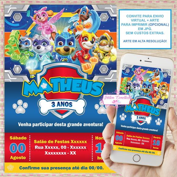 Convite Digital Patrulha Canina Super Filhotes