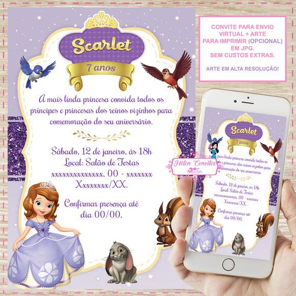Convite Digital Princesa Sofia