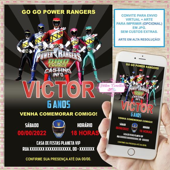 Convite Digital Power Rangers