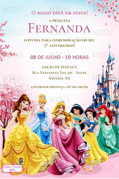 Convite Digital Princesas Disney