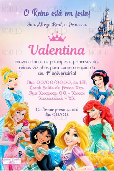 Convite Digital Princesas Disney