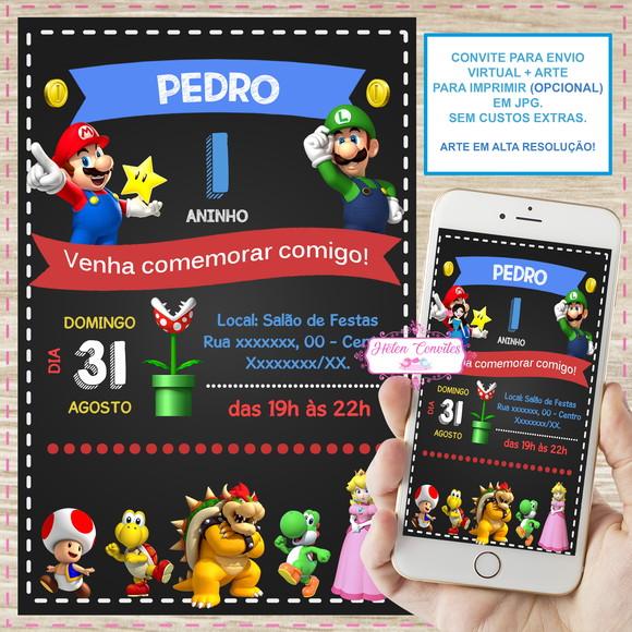 Convite Digital Super Mario Bros