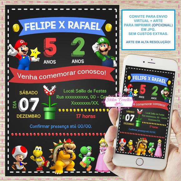 Convite Digital Super Mario Bros