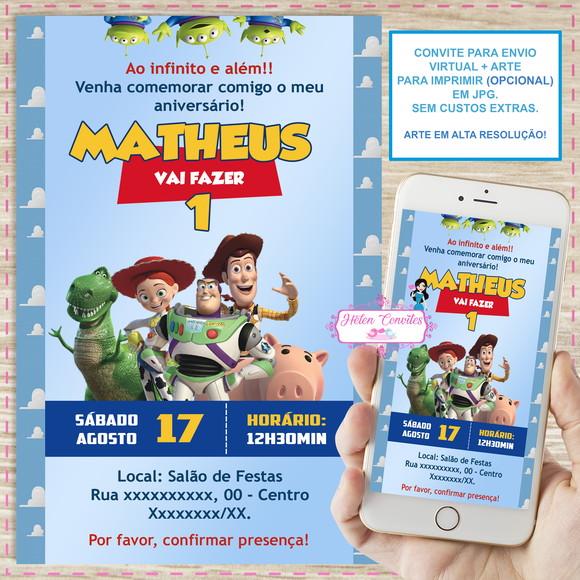 Convite Digital Toy Story
