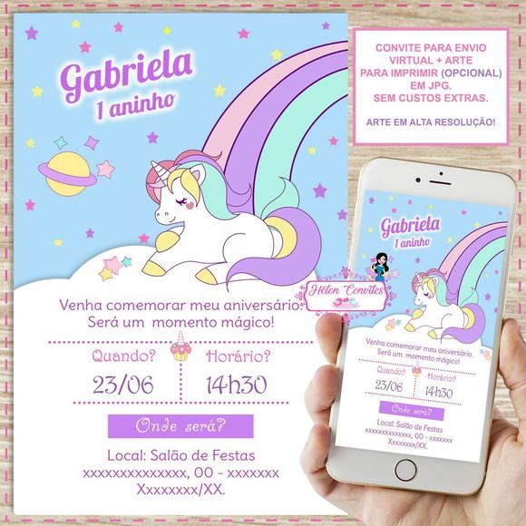 Convite Digital Unicórnio