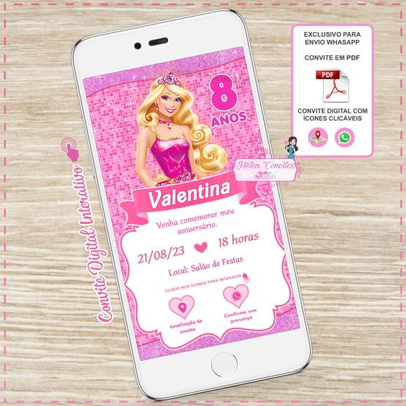 Convite Interativo Barbie | Convite Virtual Interativo