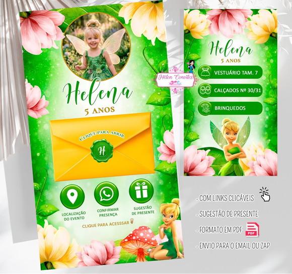 Convite Interativo e Animado Sininho ou Tinkerbell