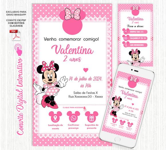 Convite Interativo Minnie Rosa | Convite Virtual Interativo