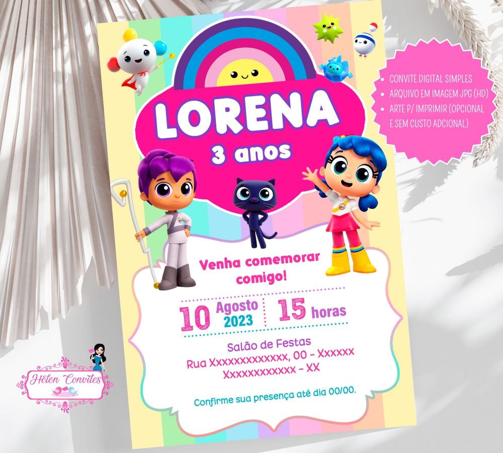 Convite Digital Vera e o Reino do Arco-Íris | Convite Vera