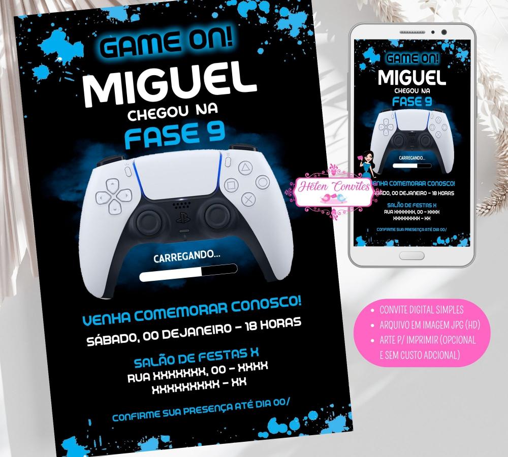 Convite Digital Vídeo Game | Convite Virtual Gamer