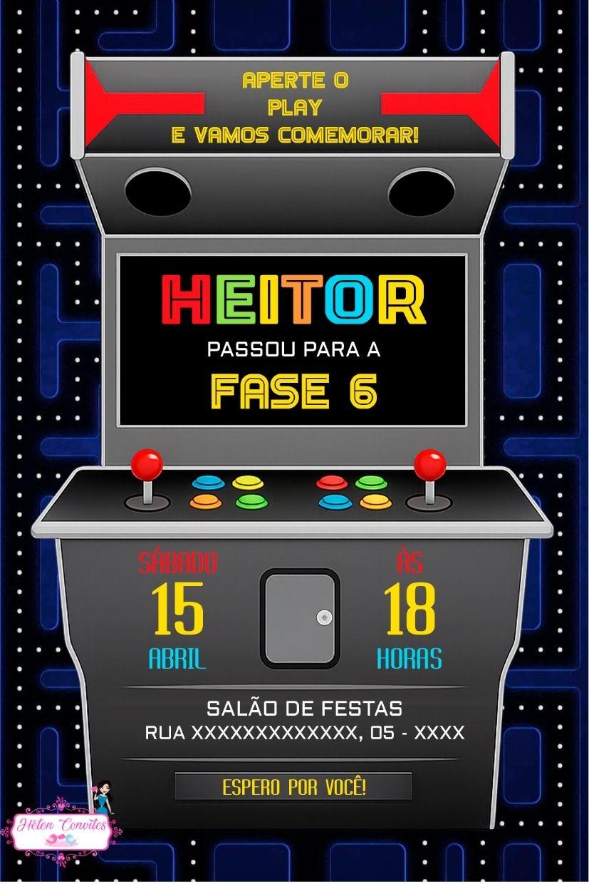 Convite Digital Vídeo Game | Convite Virtual Gamer