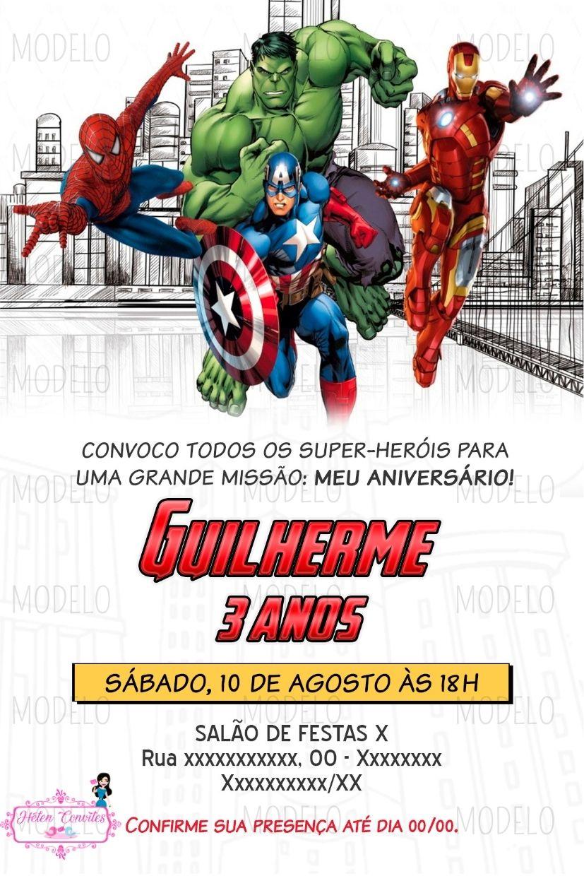 Convite Digital Vingadores