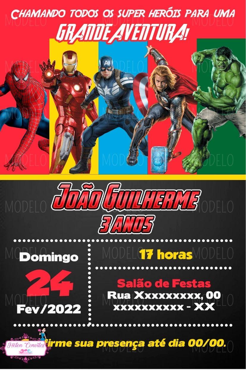 Convite Digital Vingadores