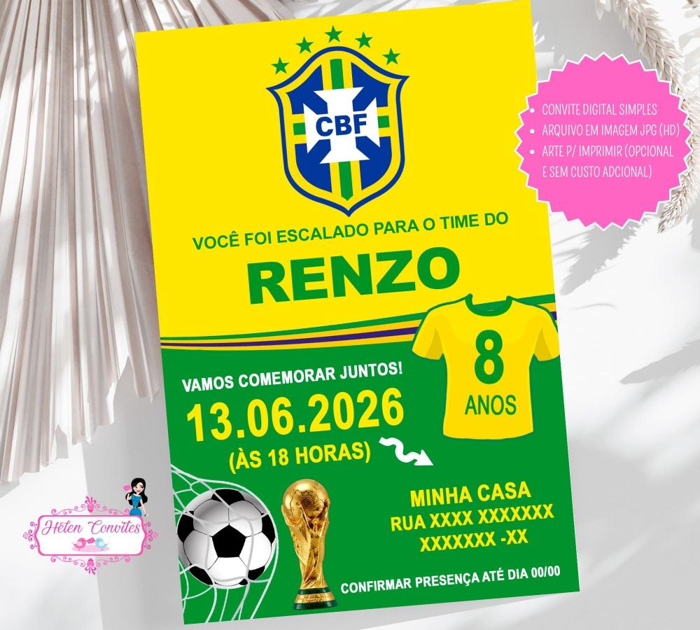 Convite Digital Copa do Mundo | Convite Virtual Futebol