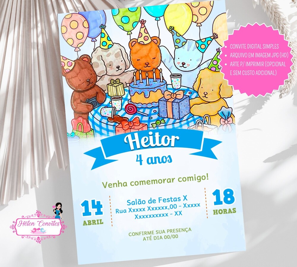 Convite Digital Bobbie Goods Menino