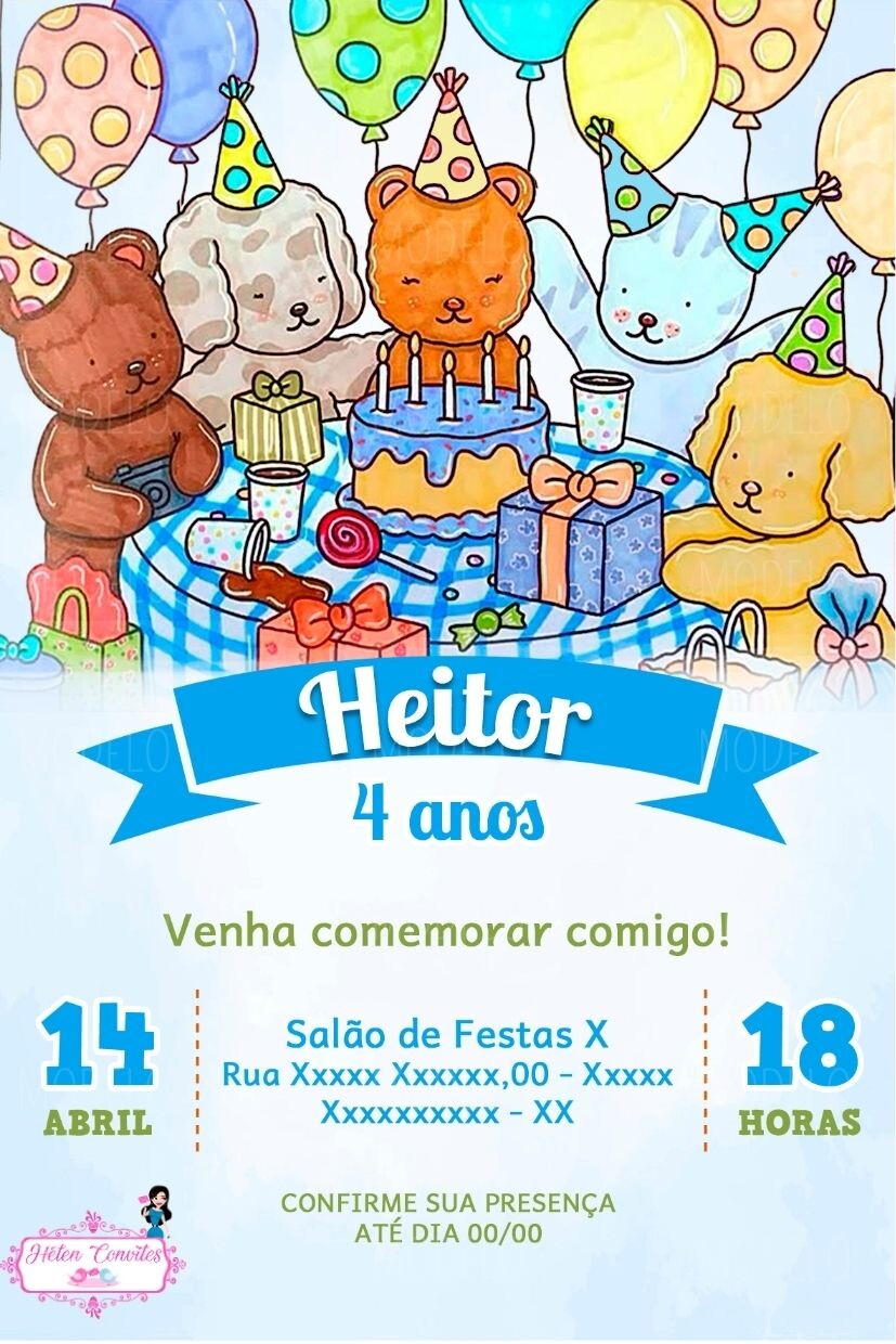 Convite Digital Bobbie Goods Menino