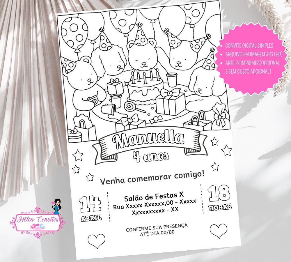 Convite Digital Bobbie Goods para Imprimir