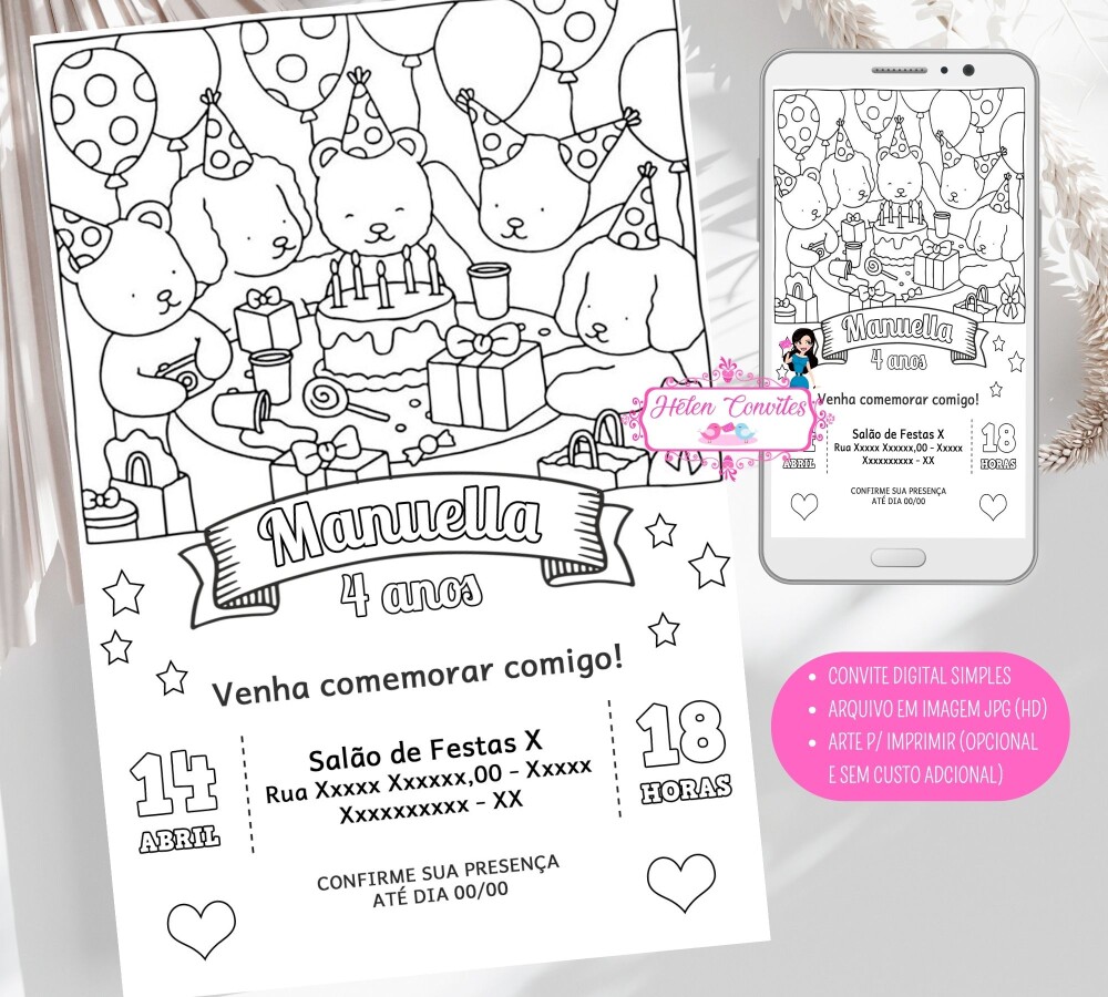 Convite Digital Bobbie Goods para Imprimir