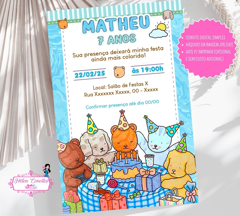 Convite Digital Bobbie Goods Menino
