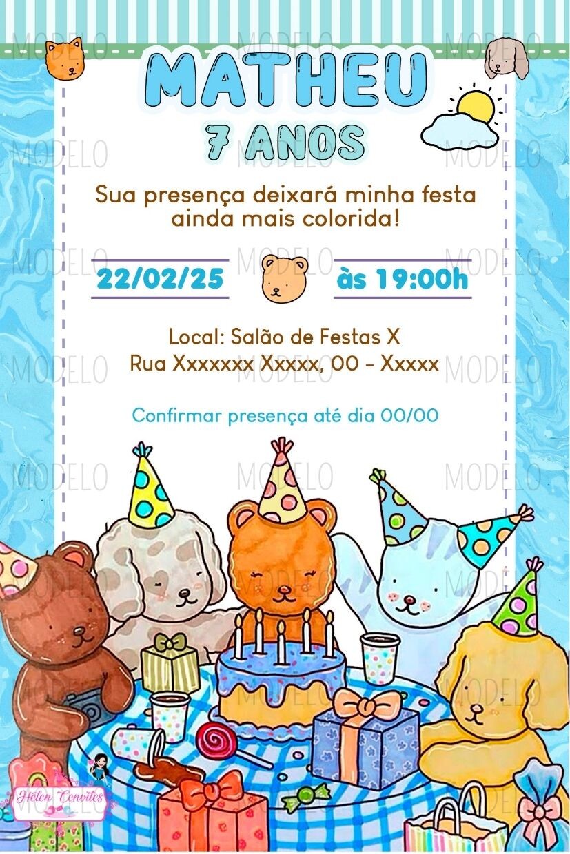 Convite Digital Bobbie Goods Menino