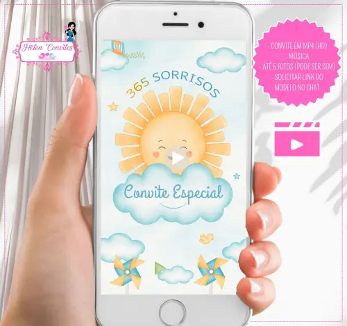 Convite em Vídeo Animado 365 Dias Menino