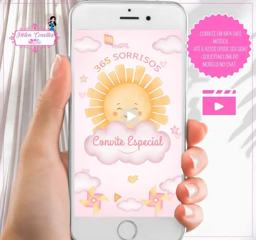 Convite em Vídeo Animado 365 Sorrisos Menina